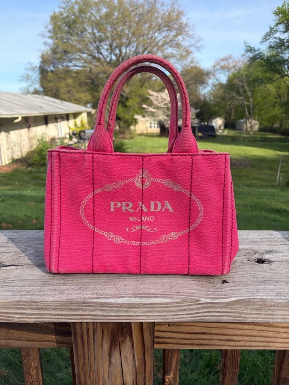 **very good** Prada - Pink CANAPA small size. (aftermarket crossbody strap)